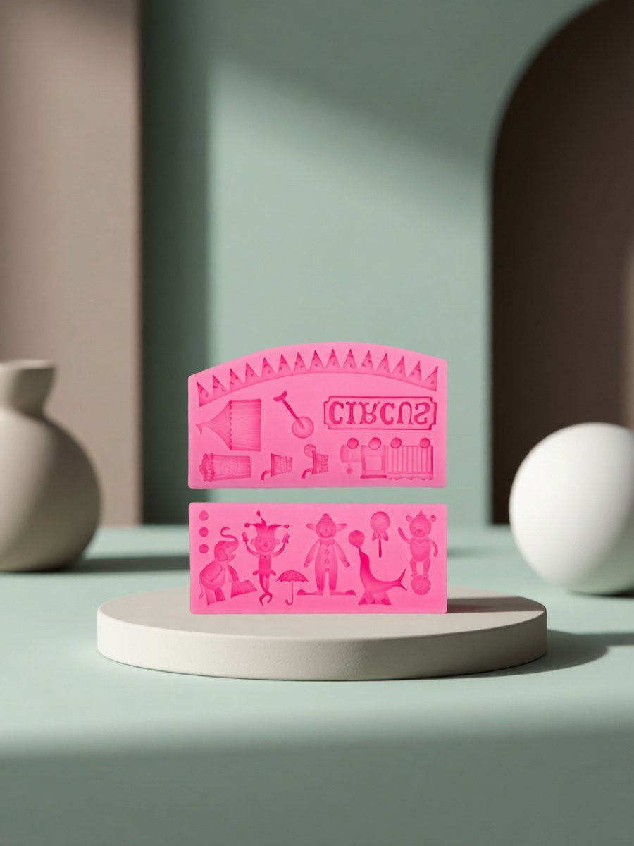 Silicone Mold Baking - 2 Adet Sirk Temalı Silikon Fondan