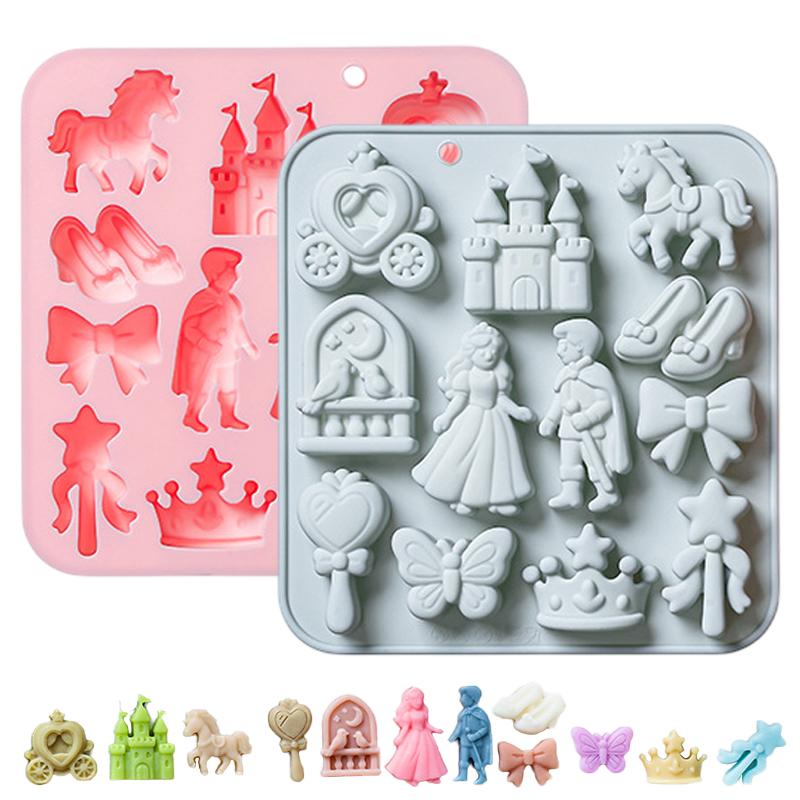 Silicone Mold Baking - 12 Bölmeli 3D Prens Prenses Silikon